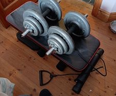 20kg dumbells and bench set