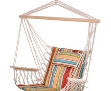 Hanging Rope Hammock Chair with 1 Pillow