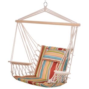 Hanging Rope Hammock Chair with 1 Pillow