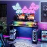 120x50cm Gaming Desk with LED Lights & Power Outlets,Black Storage Shelves, Dual Monitor Stand, Home Office & Study, Work from Home, Bedroom, Small Spaces, Dorm, Space-Saving, Students Image 9