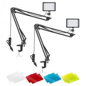 Neewer 2 Packs 66pcs Tabletop LED Video Light Plus Arm Stand