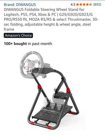 Logitech G923 + Diwangus Foldable Stand (Like New!)