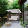 Hollywood swing, sun canopy, garden swing, swing bench, swing, garden, indoor, balcony, terrace, light grey Image 3