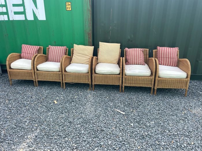 6 cane chairs