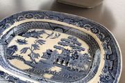 willow pattern dish and plate