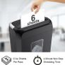 Paper Shredder for Home Use, Bonsaii 6 Sheet Cross Cut Paper and Credit Card Shredder for Home & Small Office Use, Home Shredder with Portable Handle Design & 13L Bin (C237-B) Image 2