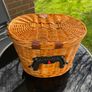 Rattan bicycle basket with lid Image 2