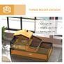 Wooden Tortoise House with Balcony, Tray, Roof, for Indoor and Outdoor, Yellow Image 4