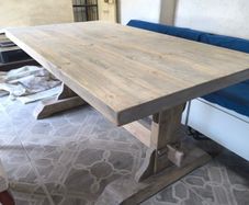 Solid wood dining table