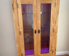 Oak wood Living room set tall side board, tv unit, coffee table, lamp table.