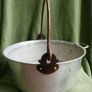 Vintage Aluminium Metal Handled Cooking Pot , Rustic Jam Pan Farmhouse Decor Image 10