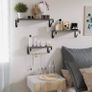 Floating Shelves Wall Mounted Shelf, Gray Paulownia Wood Wall Shelves, Wooden Shelves Set of 3 for Bedroom, Bathroom, Living Room, Kitchen, Home Office, Laundry room (FREE POSTAGE) Image 3