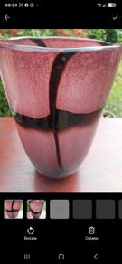 Heavy Large Art Studio Glass Vase