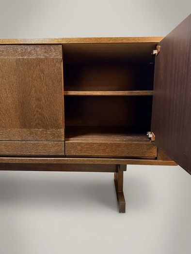 Mid-Century Modern Danish Stained Oak Architectural Sideboard Attributed to Skovby