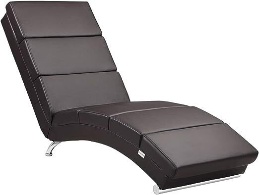 Relaxing Lounge Faux Leather  Living Room Ergonomic 186 x 55 cm Modern Recliner Chai