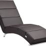 Relaxing Lounge Faux Leather  Living Room Ergonomic 186 x 55 cm Modern Recliner Chai Image 3
