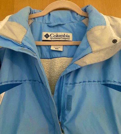 Columbia Womens Jacket M Blue White 2 In 1 Interchange Removable Hood