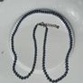 Blue bead crystal stone strung alongside small sterling spacers Image 3