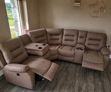 New Ashford Truffle Micro Fabric Recliner Sofa
