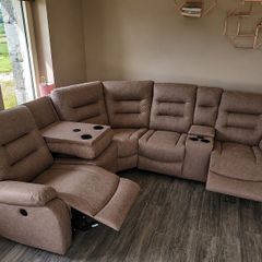 New Ashford Truffle Micro Fabric Recliner Sofa
