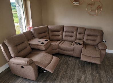 New Ashford Truffle Micro Fabric Recliner Sofa