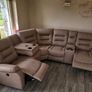 New Ashford Truffle & Grey Micro Fabric Recliner Sofa Image 2