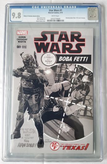 Star Wars CGC 9.8 graded collectible "Heroes & Fantasies Sketch Edition" Star Wars #1