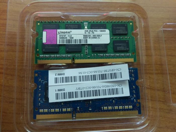 2x2gb pc3-10600 ram Laptop Kingston