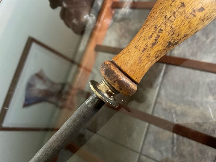 Vintage Sheffield Cast Steel Chef or Butchers Knife Sharpening Steel
