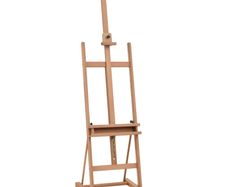 Wooden H-Frame Artist Easel, Height Adjustable Easel Stand with Canvas Holder and Pencil Case for Display, Drawing, Painting, Natural