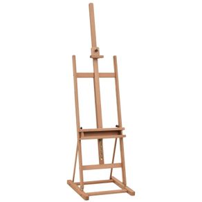 Wooden H-Frame Artist Easel, Height Adjustable Easel Stand with Canvas Holder and Pencil Case for Display, Drawing, Painting, Natural