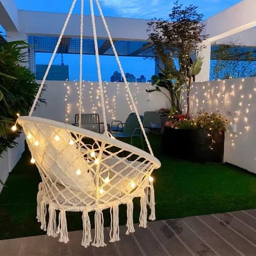 Macrame Hanging Swing Chair / Cushions / Delivery
