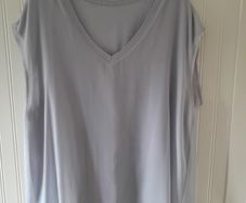 Sheer V Neck Grey Top