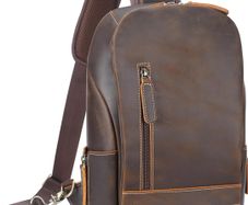 Cowhide Leather Shoulder Backpack