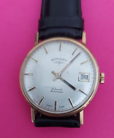 Rotary 9ct Gold 375 Cased Mens Swiss Made Wristwatch (works Perfectly)