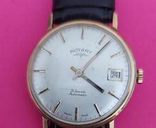 Rotary 9ct Gold 375 Cased Mens Swiss Made Wristwatch (works Perfectly)