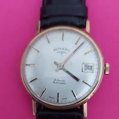 Rotary 9ct Gold 375 Cased Mens Swiss Made Wristwatch (works Perfectly)