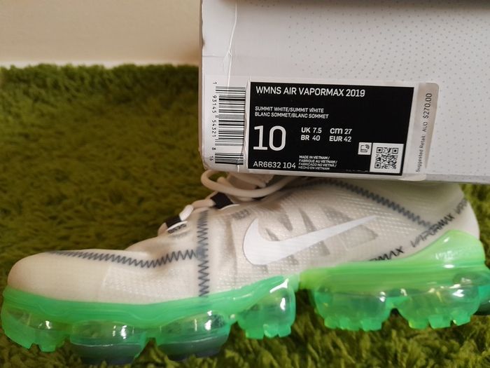 Nike Wmns Air VaporMax 2019 'Phantom Volt' UK-7.5/EUR-42 AR6632 104 Summit White/Phantom-Black-Summit White-2019
