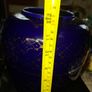 Antique Cobalt Blue Large Glass Vase featuring a Gilt Floral Design, Postage Available Image 5