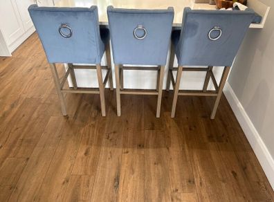 3 Velvet High Stools - Excellent Condition