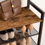 Rustic Coat Stand with Shoe Storage Bench Image 5
