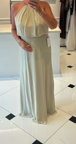 Long dress, Wedding, Debs, sage green. Fit 12-14