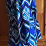 Dunnes Blue Patterned Long Sleeve dress Size 18 can post Image 2