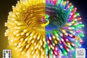 Christmas Lights Outdoor Decorations 200 LED Fairy Lights Color Changing Xmas Tree Lights Plug in with Remote Timer Dimmable for Garden Yard Party Indoor Bedroom Decor (FREE POSTAGE)