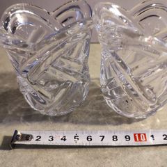 Lovely Set Of 2 Crystal candle holder /  Vase .