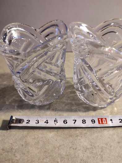 Lovely Set Of 2 Crystal candle holder /  Vase .