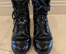 Clarks girls black boots UK 12.5