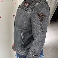 Leather jacket grey size M