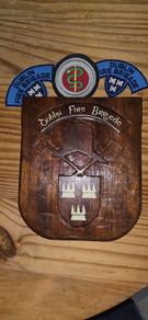 Vintage Dublin Fire Brigade Fire Fighter hand made plaque