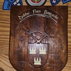Vintage Dublin Fire Brigade Fire Fighter hand made plaque